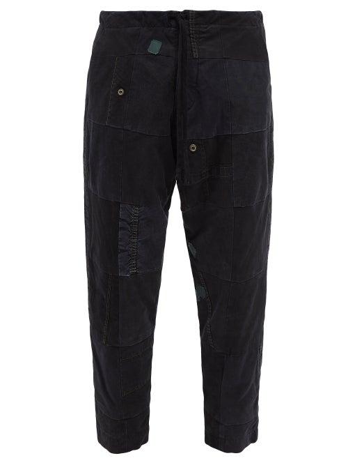 Greg Lauren - Upcycled-canvas Relaxed-leg Trousers - Mens - Black