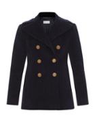 Ladies Rtw Redvalentino - Double-breasted Cotton-corduroy Jacket - Womens - Navy