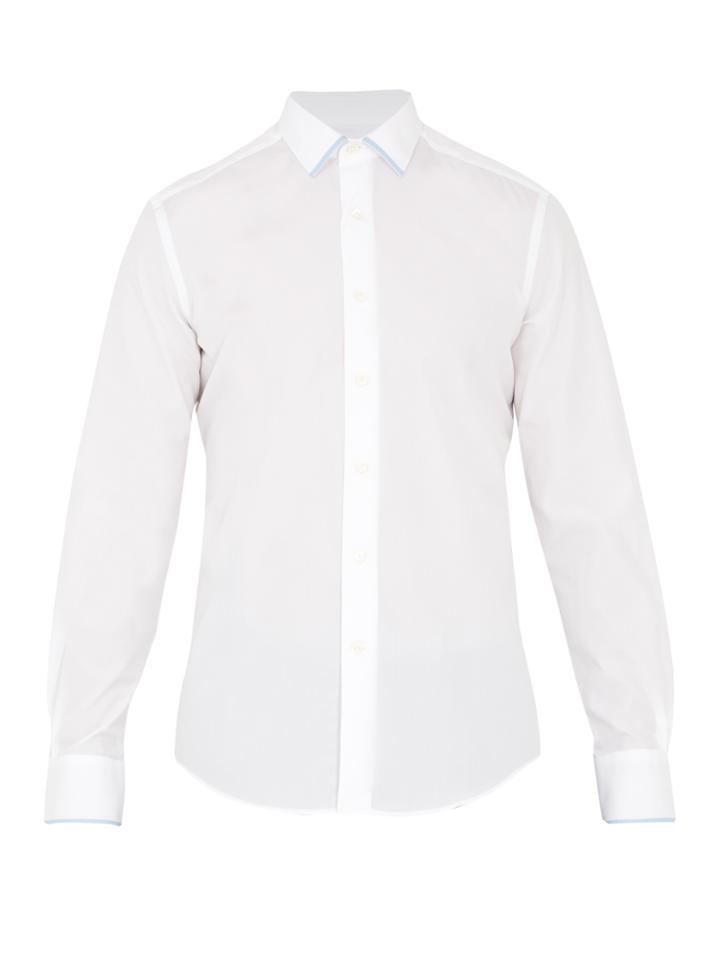 Lanvin Contrast-trim Single-cuff Cotton Shirt