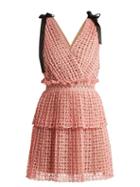 Matchesfashion.com Self-portrait - Two Tier Guipure Lace Dress - Womens - Pink
