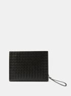 Bottega Veneta - Intrecciato-leather Zipped Pouch - Mens - Black
