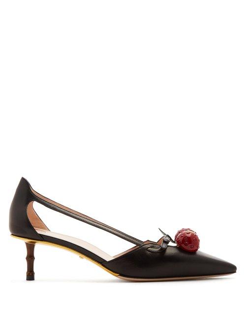 Matchesfashion.com Gucci - Unia Crystal Cherry Pumps - Womens - Black