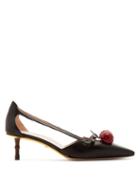 Matchesfashion.com Gucci - Unia Crystal Cherry Pumps - Womens - Black