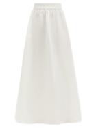 Matchesfashion.com Sir - Valetta High-rise Silk-dupion Maxi Skirt - Womens - Ivory