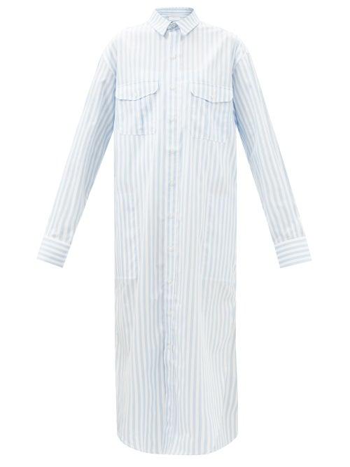 Wardrobe.nyc Wardrobe. Nyc - Release 07 Striped Cotton-poplin Shirt Dress - Womens - Blue White