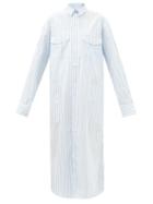 Wardrobe.nyc Wardrobe. Nyc - Release 07 Striped Cotton-poplin Shirt Dress - Womens - Blue White