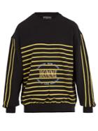 Balenciaga Striped-print Homme-embroidered Cotton Sweatshirt