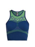 Matchesfashion.com Adidas By Stella Mccartney - Primeknit Performance Racerback Cropped Top - Womens - Blue Multi
