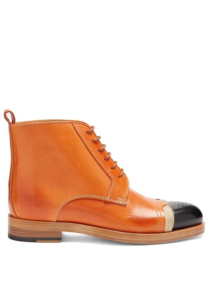 Maison Margiela Capped-toe Leather Ankle Boots
