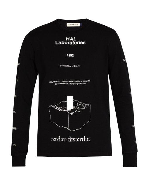 Matchesfashion.com Undercover - Human Error Long Sleeved Cotton T Shirt - Mens - Black