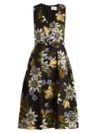 Erdem Kuni Floral-print V-neck Matelass Dress