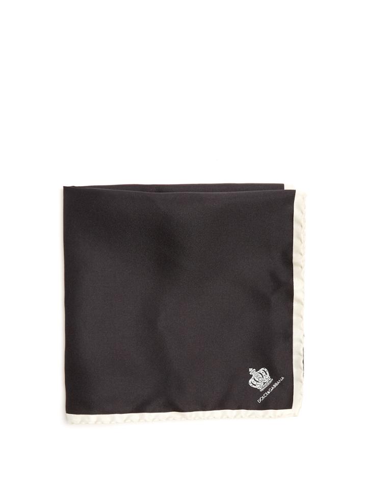 Dolce & Gabbana Logo-print Silk-twill Pocket Square