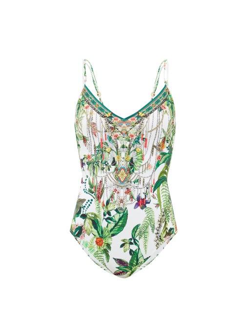 Matchesfashion.com Camilla - Daintree Darling Jungle-print Swimsuit - Womens - White Print