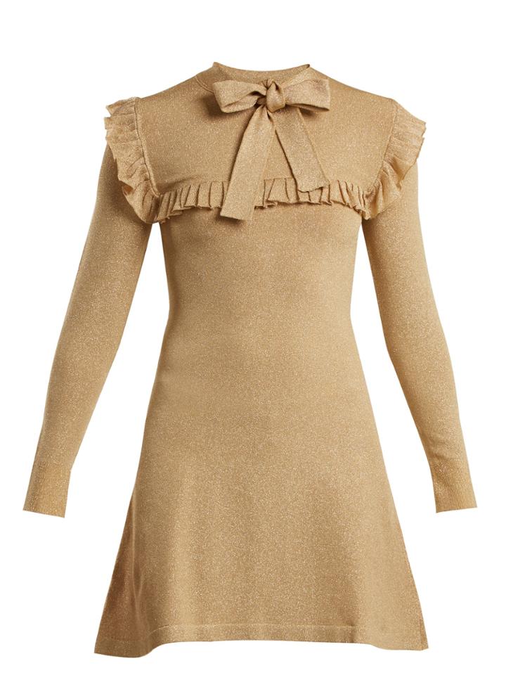 Joostricot Ruffle-trimmed Stretch-knit Dress