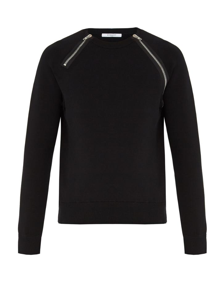 Givenchy Front-zip Cotton-blend Sweatshirt