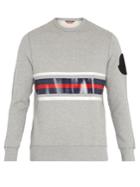 Moncler Stripe-print Crew-neck Cotton Sweatshirt