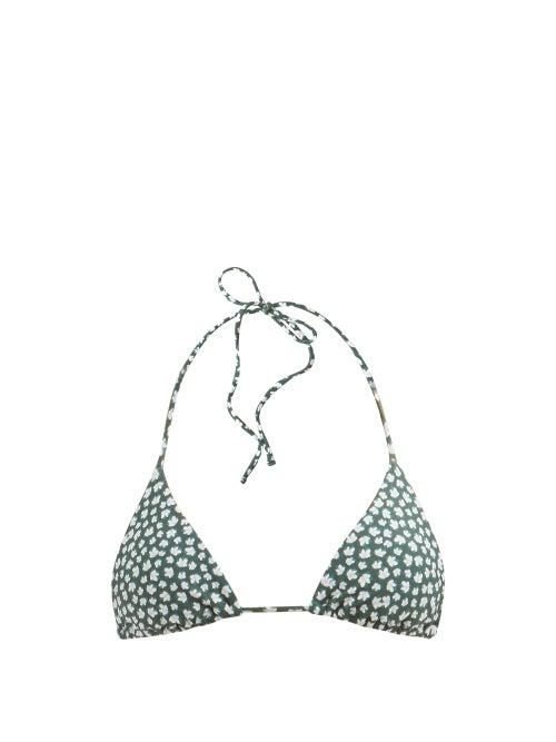 Matteau - The String Recycled-fibre Triangle Bikini Top - Womens - Green Floral