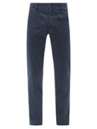 Matchesfashion.com Incotex - Cotton-blend Slim-leg Chino Trousers - Mens - Navy