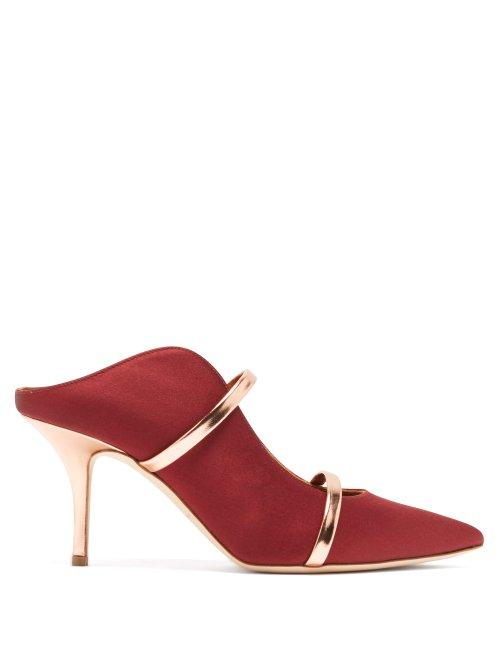 Matchesfashion.com Malone Souliers - Maureen Satin Mules - Womens - Burgundy Multi