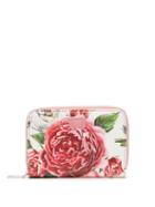 Matchesfashion.com Dolce & Gabbana - Rose And Peony Print Leather Wallet - Womens - Pink White