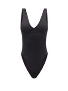 Matchesfashion.com Dos Gardenias - Hero V-neck Swimsuit - Womens - Black