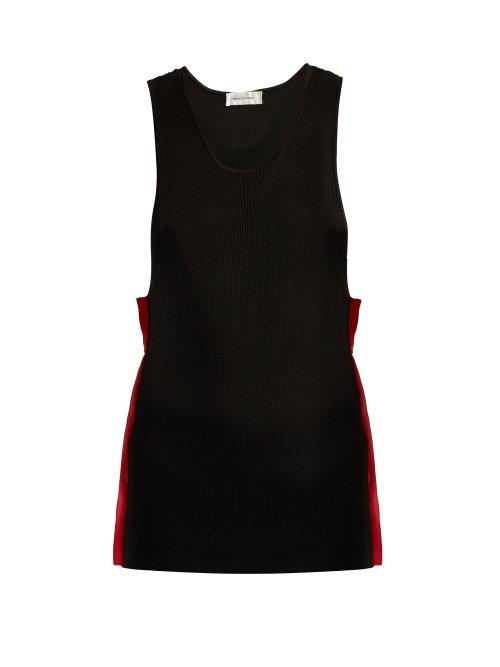 Matchesfashion.com Wales Bonner - Scoop Neck Striped Tank Top - Womens - Black Red