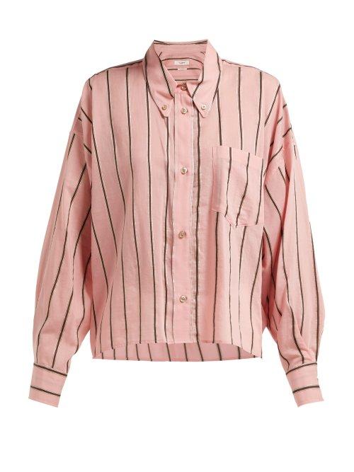 Matchesfashion.com Isabel Marant Toile - Ycao Striped Cotton Blend Shirt - Womens - Pink