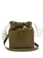 Matchesfashion.com Sophie Hulme - Knot Leather Crossbody Bag - Womens - Khaki Multi