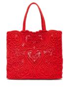Dolce & Gabbana - Cordonetto-lace Tote Bag - Womens - Red