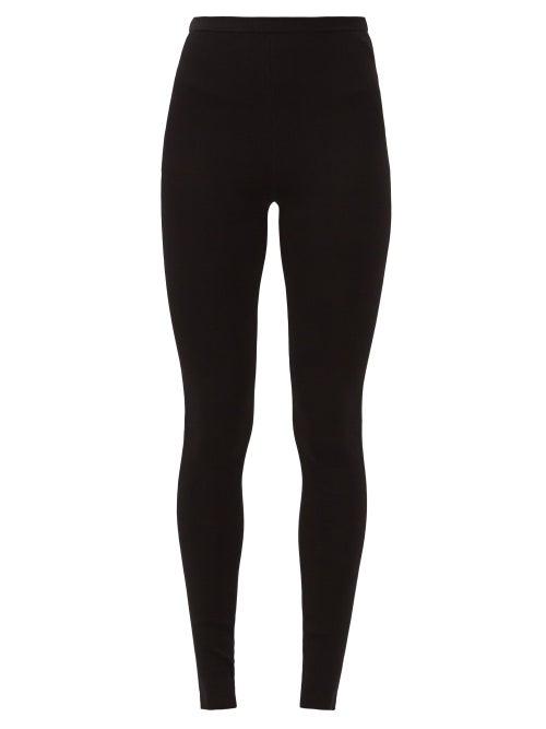 Matchesfashion.com Totme - Compact High-rise Jersey Leggings - Womens - Black