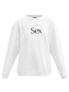Matchesfashion.com More Joy By Christopher Kane - Sex-print Cotton-jersey Sweatshirt - Womens - White