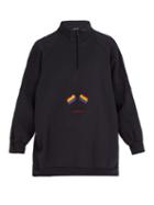 Matchesfashion.com Balenciaga - Lgbtq Embroidered Cotton Blend Sweatshirt - Mens - Black