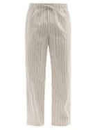 Mens Basics Tekla - Striped Organic-cotton Pyjama Trousers - Mens - Cream