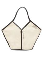 Hereu - Calella Leather-trimmed Mesh Tote Bag - Womens - White Multi