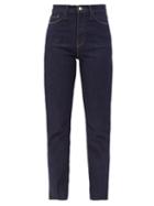 Matchesfashion.com Frame - Le Sylvie High-rise Straight-leg Jeans - Womens - Dark Denim