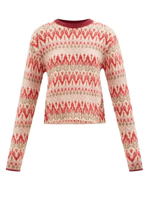 Moncler - Fair Isle Sweater - Womens - Red Multi