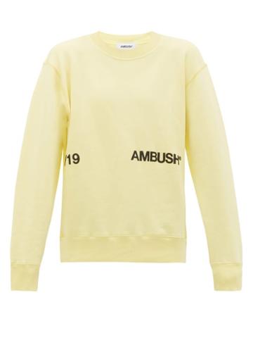Matchesfashion.com Ambush - Logo-print Cotton-jersey Sweatshirt - Mens - Yellow