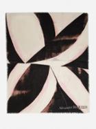 Alexander Mcqueen - Fringed Watercolour-print Wool Scarf - Mens - Pink Black