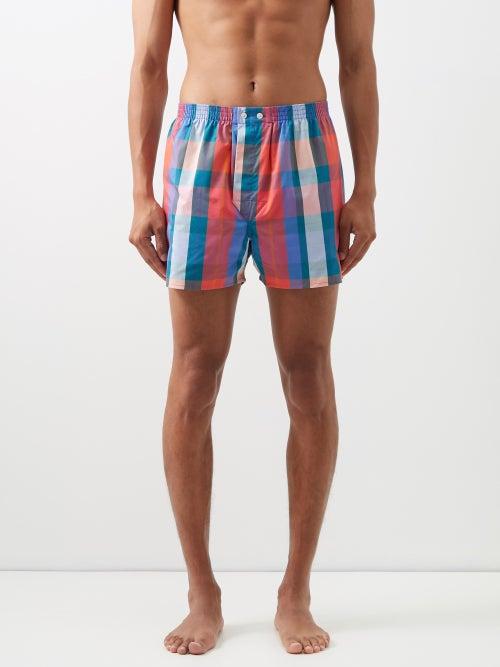Derek Rose - Barker Checked Cotton Boxer Shorts - Mens - Multi