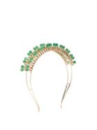Matchesfashion.com Rosantica By Michela Panero - Cleopatra Gold Tone Quartz Headband - Womens - Green