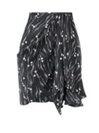 Matchesfashion.com Isabel Marant - Ixori Abstract-print Silk Crepe De Chine Skirt - Womens - Black Print