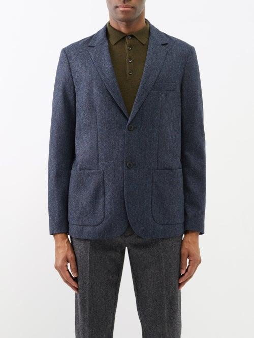 Sunspel - Single-breasted Merino Suit Jacket - Mens - Navy