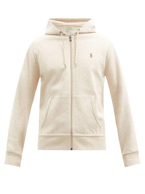 Matchesfashion.com Polo Ralph Lauren - Logo-embroidered Jersey Hooded Sweatshirt - Mens - Beige