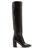 Prada Point-toe Leather Knee-high Boots