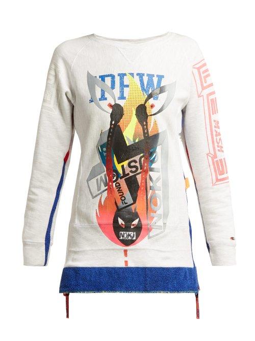 Matchesfashion.com Noki - Customised Street Couture Cotton Dress - Womens - Grey Multi