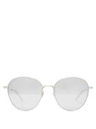 Matchesfashion.com Saint Laurent - Mirrored Round Metal Sunglasses - Womens - Silver