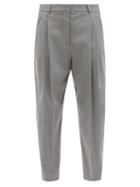 Ladies Rtw Stella Mccartney - Dawson Cropped Wool-flannel Trousers - Womens - Grey