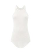 Matchesfashion.com Rick Owens - Curved-hem Ribbed-jersey Tank Top - Womens - Ivory