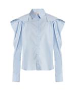 Matchesfashion.com Rachel Comey - Crescent Gathered Shoulder Cotton Shirt - Womens - Blue