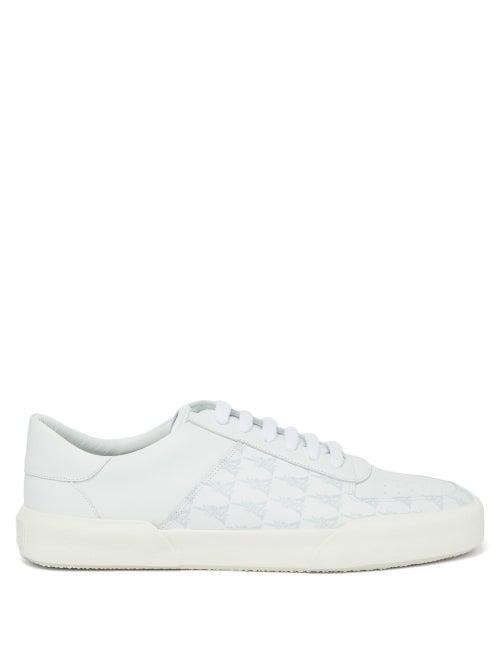 Matchesfashion.com Amiri - Dagger Monogram Leather Trainers - Mens - White